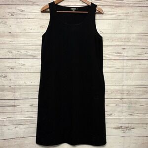 DKNY Donna Karan New York Black 100% Wool Sleeveless Shift Dress Size 6